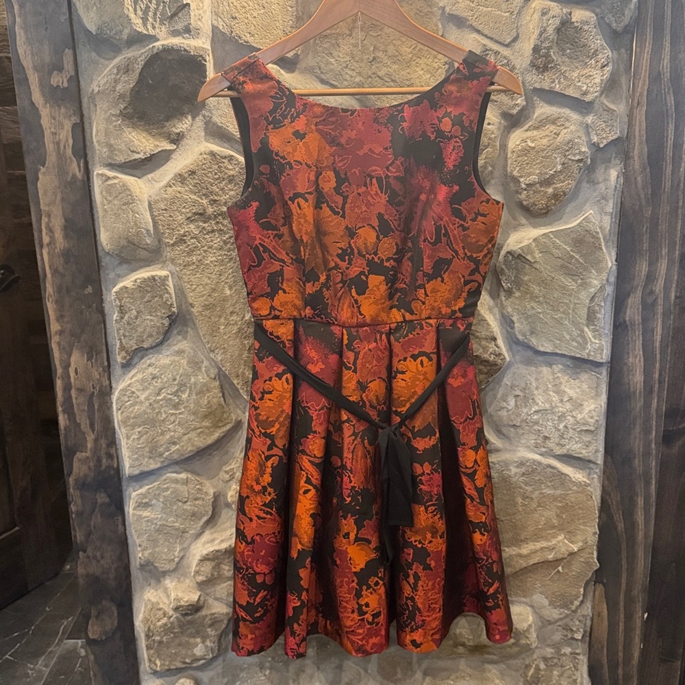 MM Couture Red and Black Patterned Dress